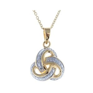 Sterling Silver Diamond Love Knot Necklace